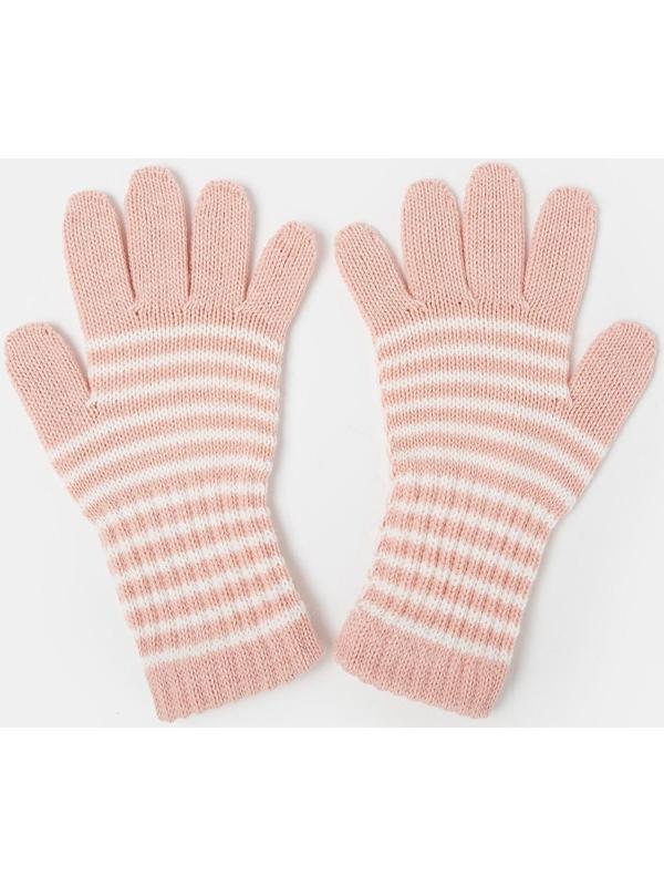 Перчатки для девочки удлинённые, розовый, размер 14