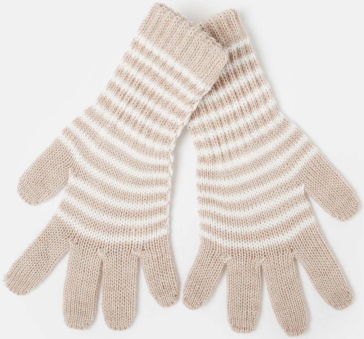 Перчатки для девочки удлинённые, бежевый, размер 14
