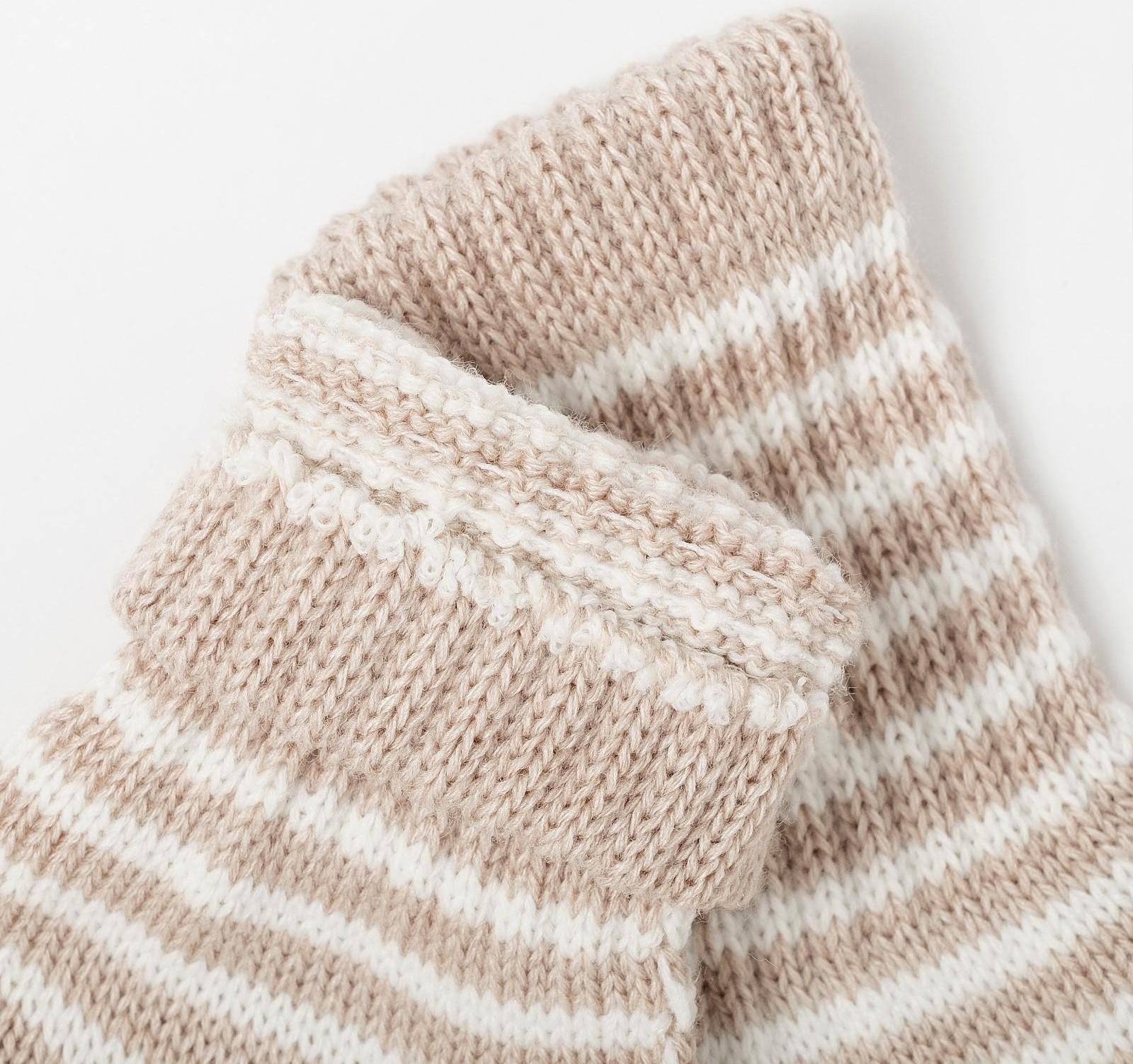 Перчатки для девочки удлинённые, бежевый, размер 14