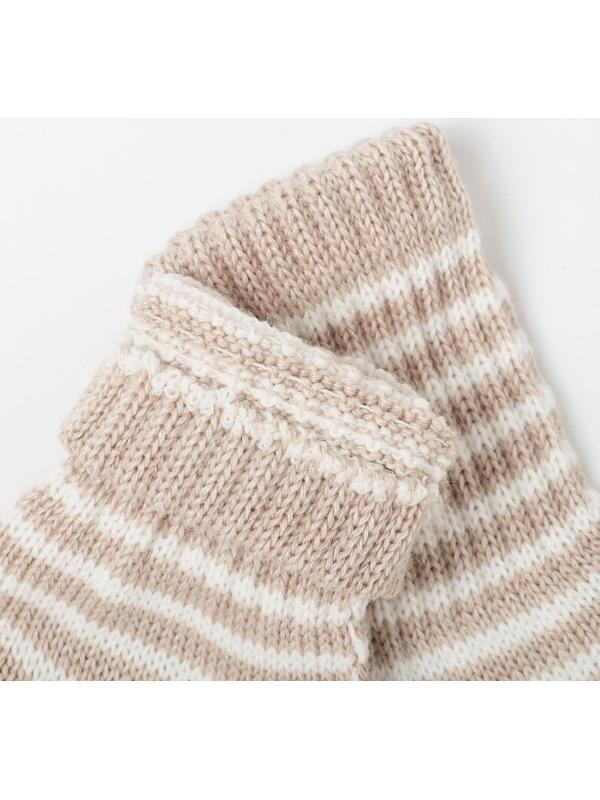 Перчатки для девочки удлинённые, бежевый, размер 14