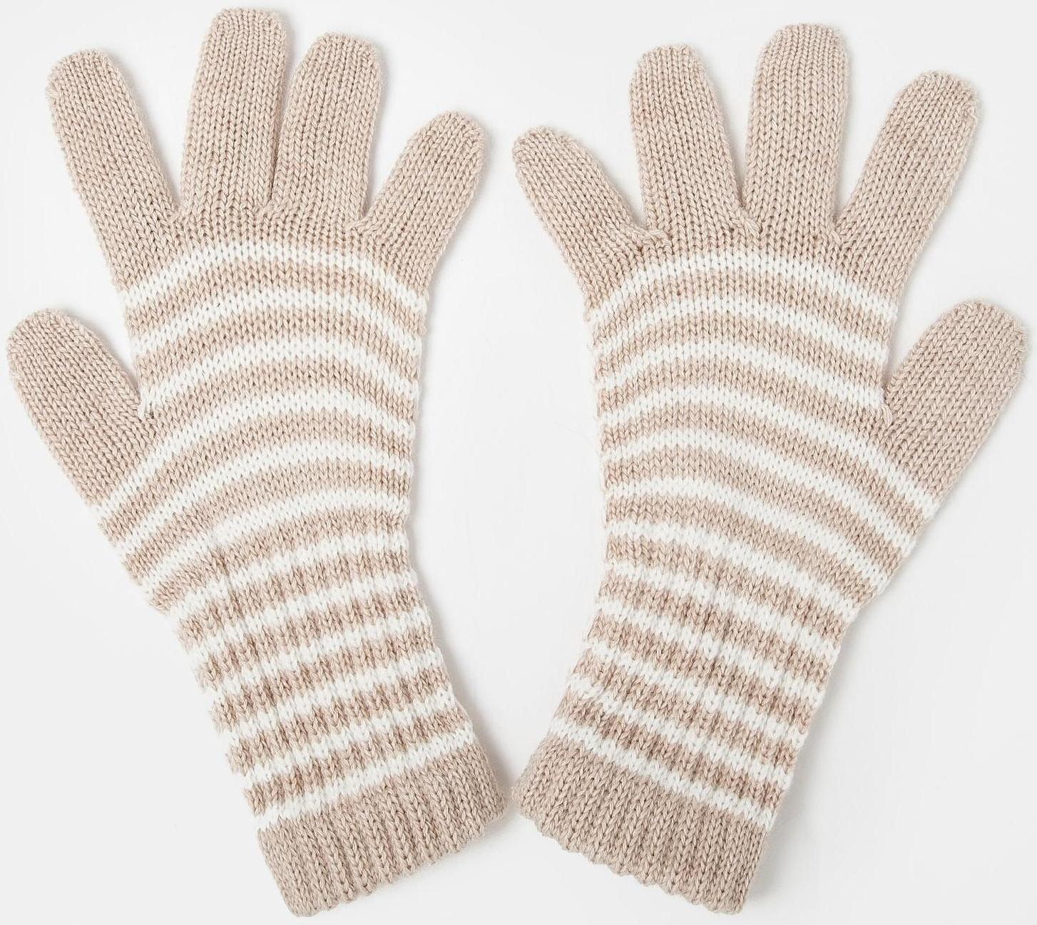 Перчатки для девочки удлинённые, бежевый, размер 16