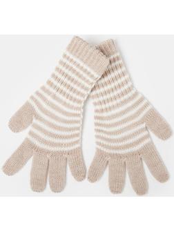 Перчатки для девочки удлинённые, бежевый, размер 16