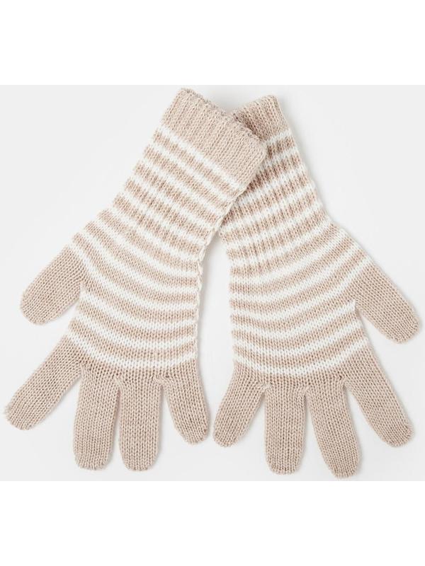 Перчатки для девочки удлинённые, бежевый, размер 16