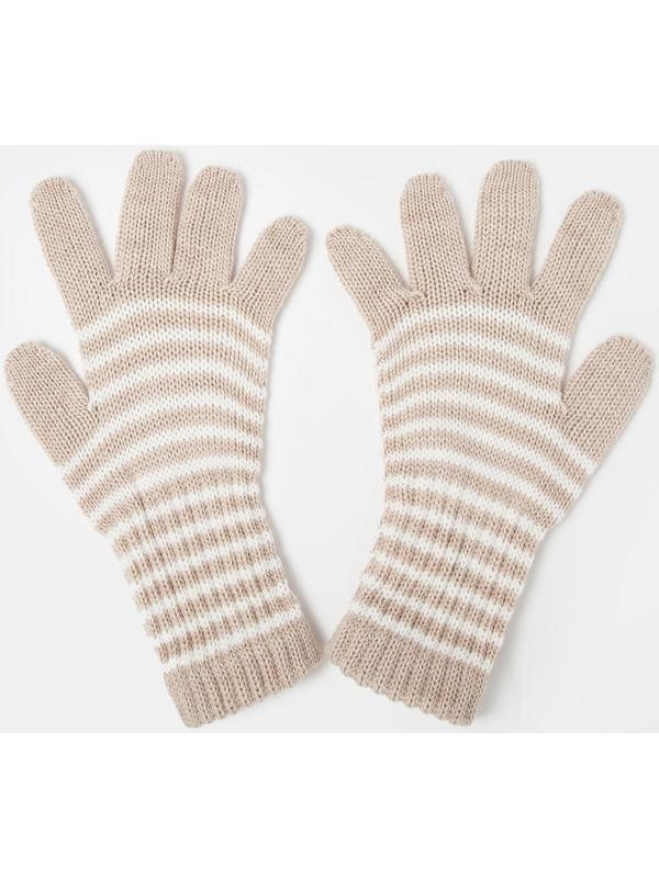 Перчатки для девочки удлинённые, бежевый, размер 16
