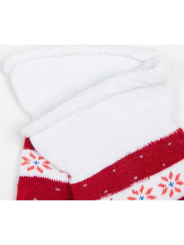 Носки женские махровые «Снежинки», цвет бордо, размер 23-25