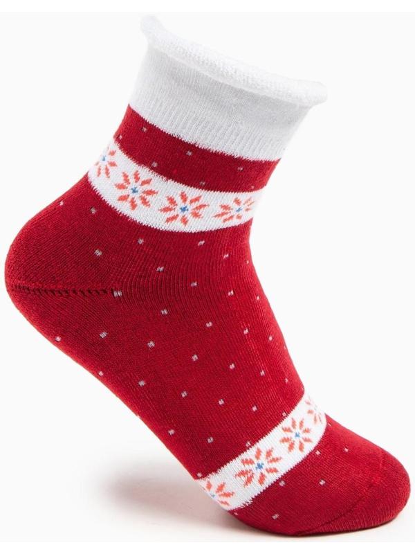 Носки женские махровые «Снежинки», цвет бордо, размер 23-25