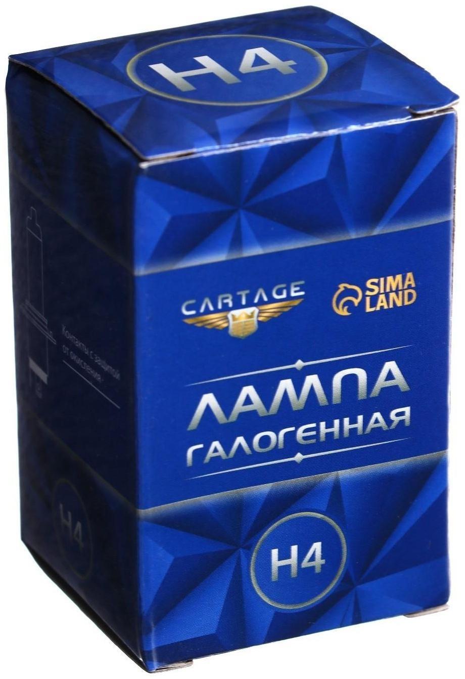Галогенная лампа Cartage Н4, P43t, 12 В, 60/55 Вт