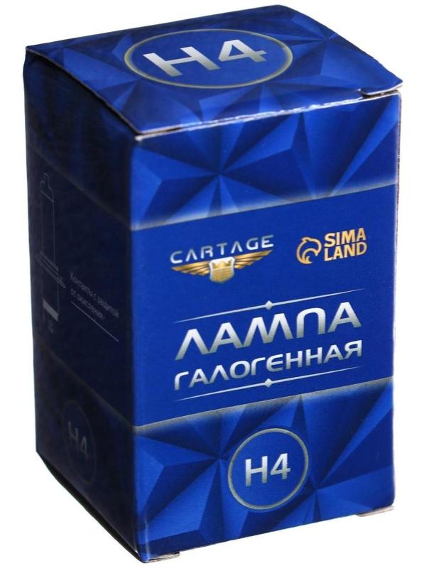 Галогенная лампа Cartage Н4, P43t, 12 В, 60/55 Вт