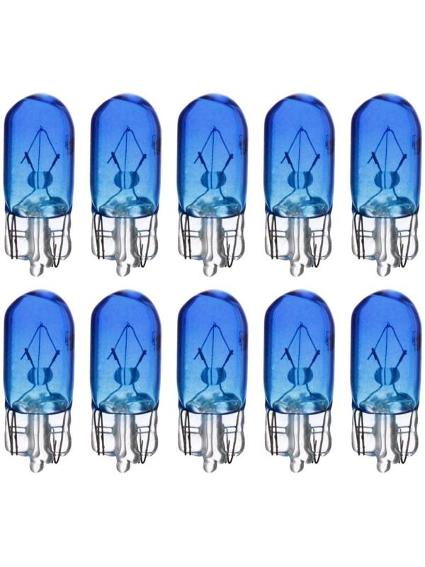 Галогенная лампа Cartage BLUE T10 W5W, 12 В, 5 Вт, набор 10 шт
