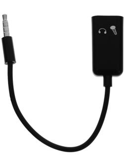 Кабель-переходник аудио LuazON, Jack 3.5(4pin)(m)-2xJack 3.5(3 pin)(f),для микро и наушников