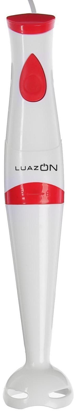 Блендер Luazon LBR-23, погружной, 250 Вт, 1 скорость, бело-красный