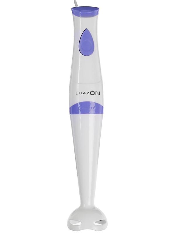 Блендер Luazon LBR-23, погружной, 250 Вт, 1 скорость, бело-фиолетовый