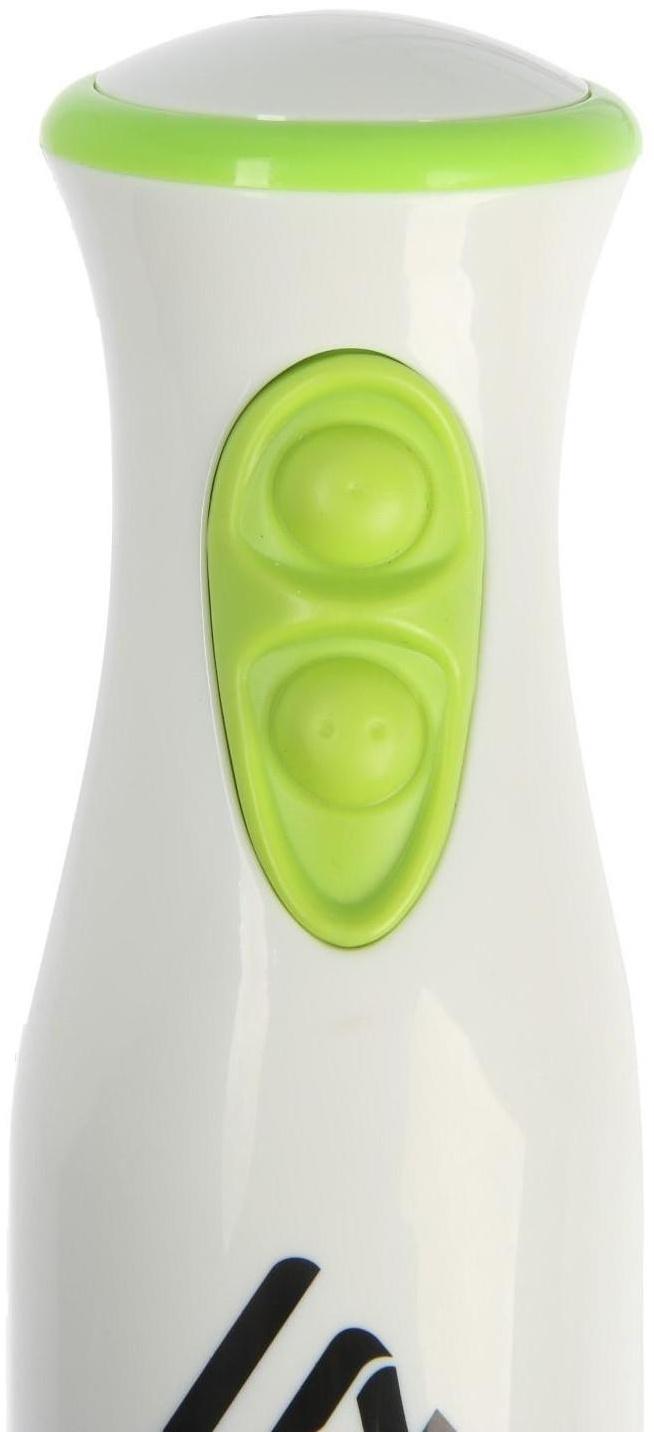 Блендер Luazon LBR-25, погружной, 300 Вт, 2 скорости, бело-зеленый