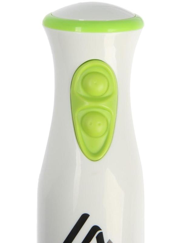 Блендер Luazon LBR-25, погружной, 300 Вт, 2 скорости, бело-зеленый