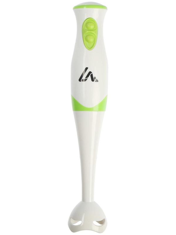 Блендер Luazon LBR-25, погружной, 300 Вт, 2 скорости, бело-зеленый