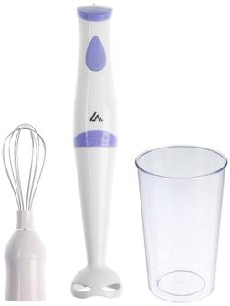 Блендер Luazon LBR-24, погружной, 250 Вт, 0.6 л, 1 скорость, бело-фиолетовый