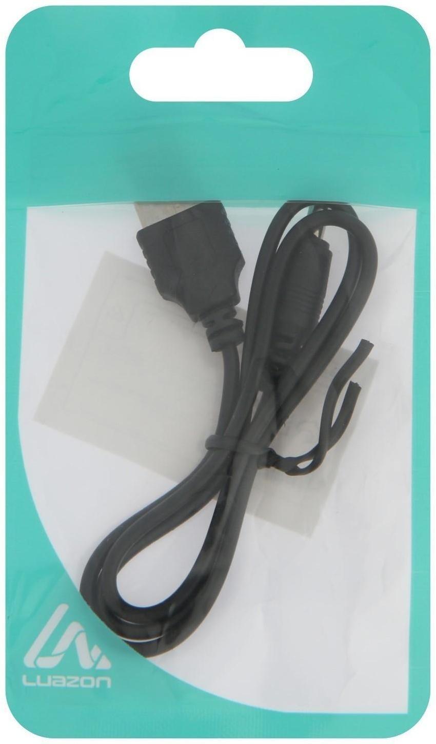 Кабель универсальный LuazON, разъем 3.5 - USB, 0.5 м, чёрный