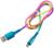 Кабель LuazON, microUSB - USB, 2 A, 1 м, оплётка нейлон, разноцветный