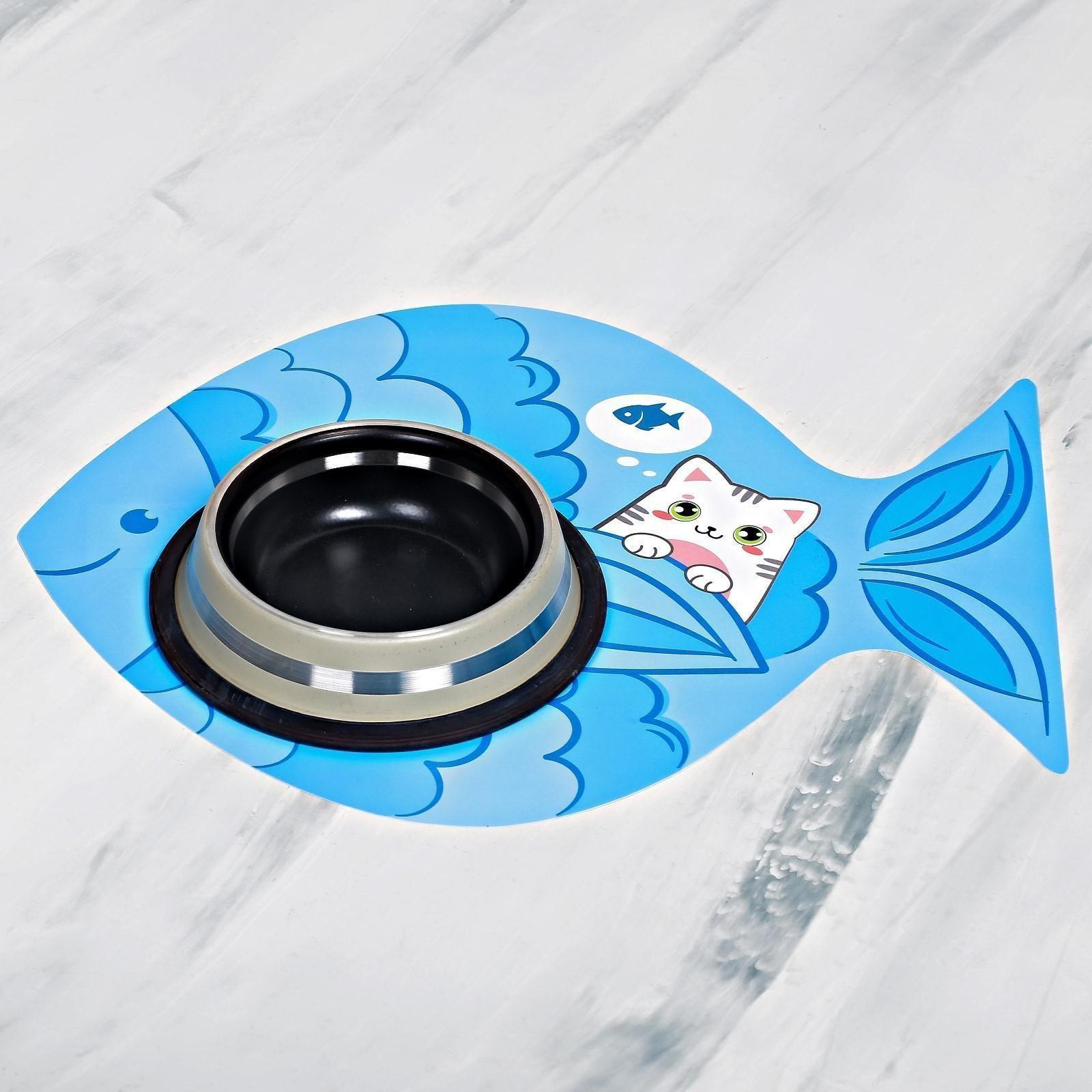 Коврик под миску «Хочу рыбку!» 35х28 см