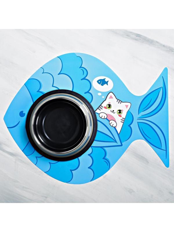 Коврик под миску «Хочу рыбку!» 35х28 см