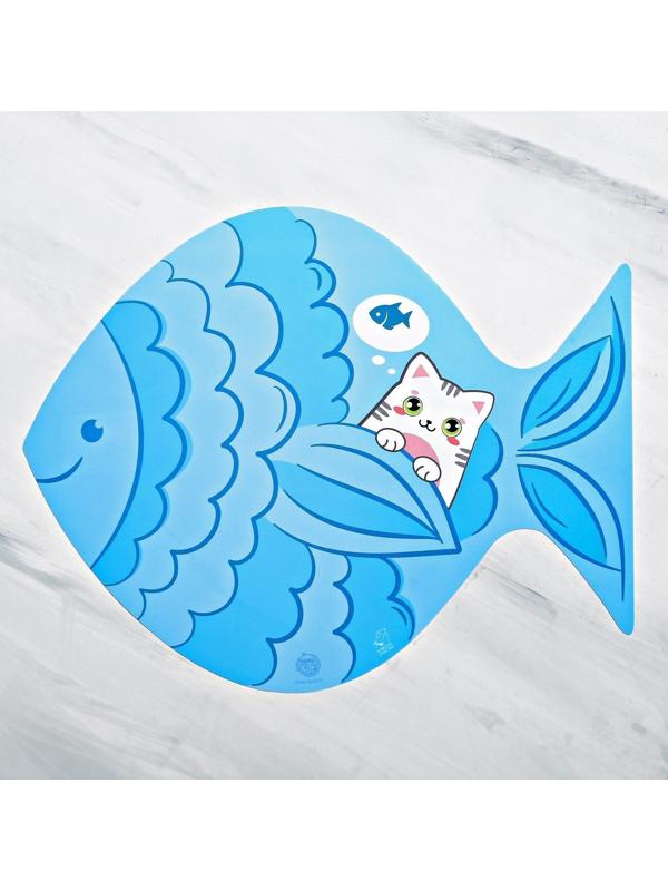 Коврик под миску «Хочу рыбку!» 35х28 см