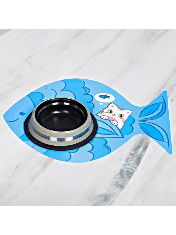 Коврик под миску «Хочу рыбку!» 35х28 см