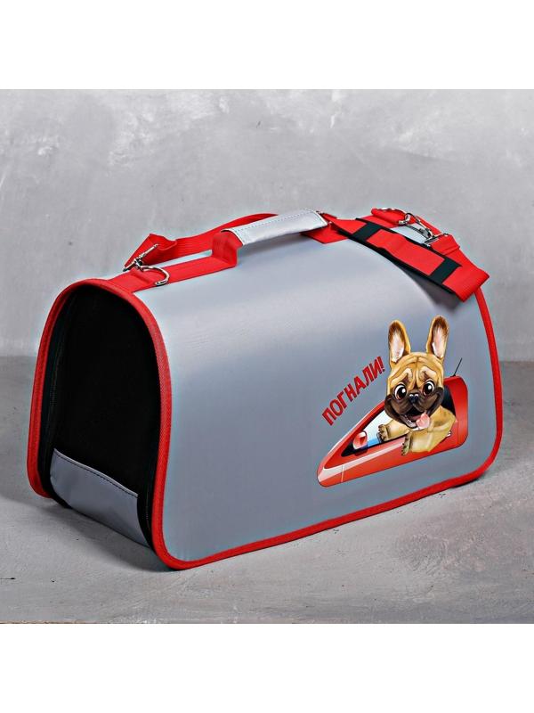 Сумка-переноска раскладная, каркасная «Погнали!» 45x27x20 см