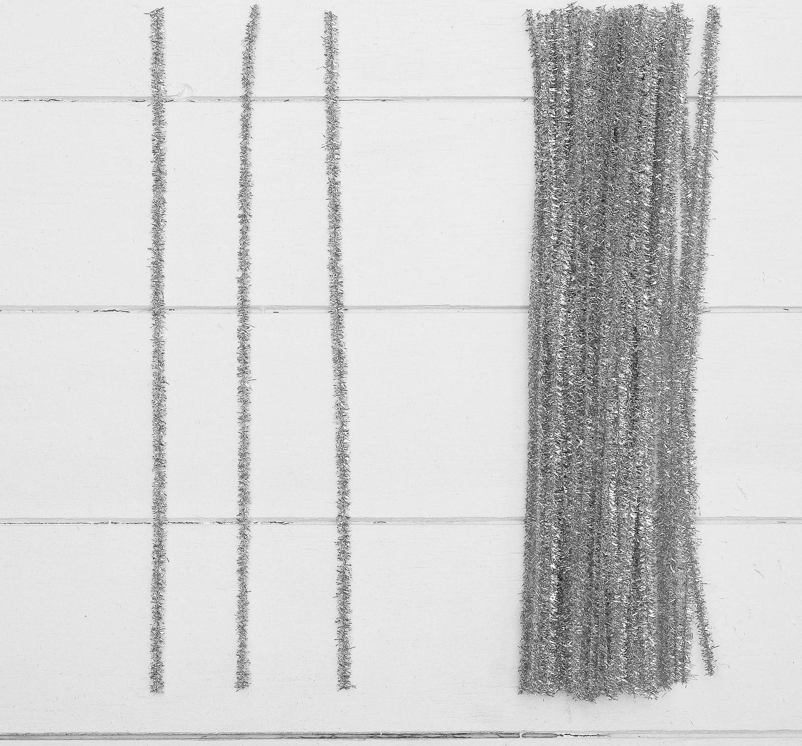 Проволока с ворсом для поделок «Блеск», набор 50 шт, размер 1 шт: 30×0,6 см, цвет серебро