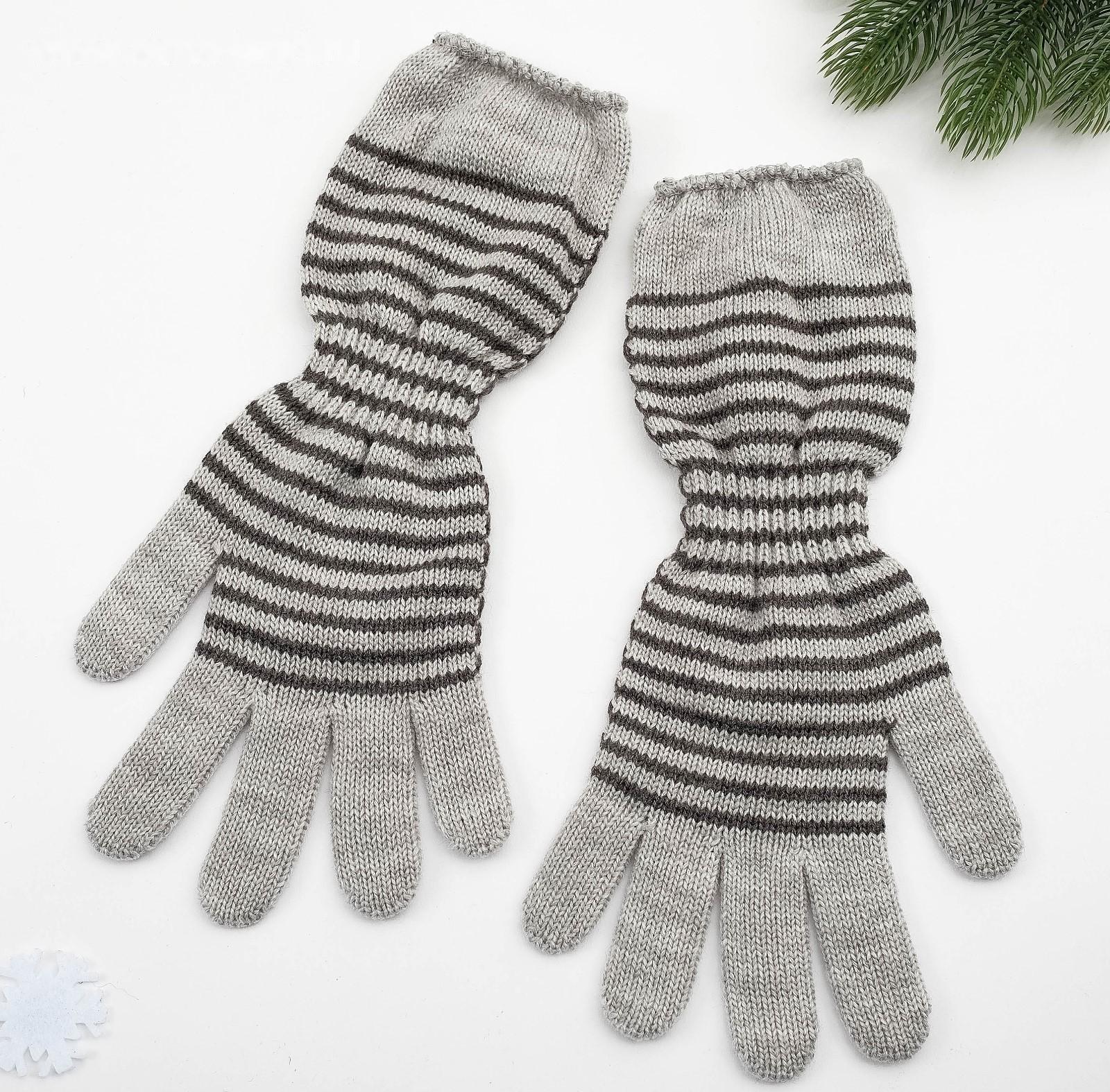 Перчатки женские, цвет светло серый, размер 18