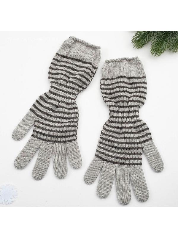 Перчатки женские, цвет светло серый, размер 18