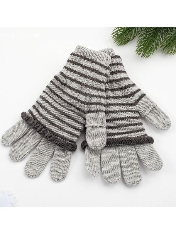 Перчатки женские, цвет светло серый, размер 18