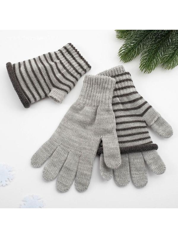 Перчатки женские, цвет светло серый, размер 18