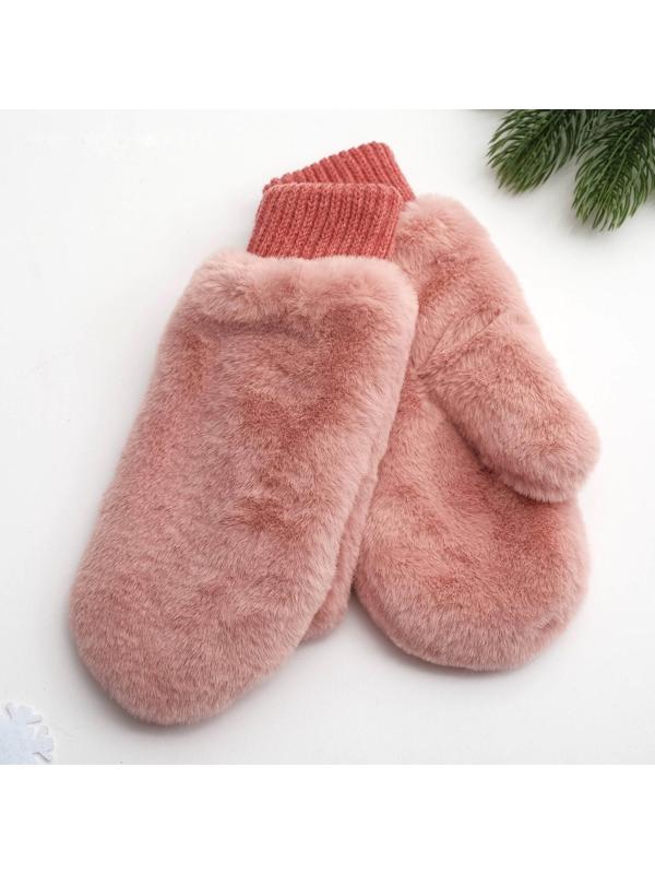 Варежки женские, цвет кремовый, размер 18