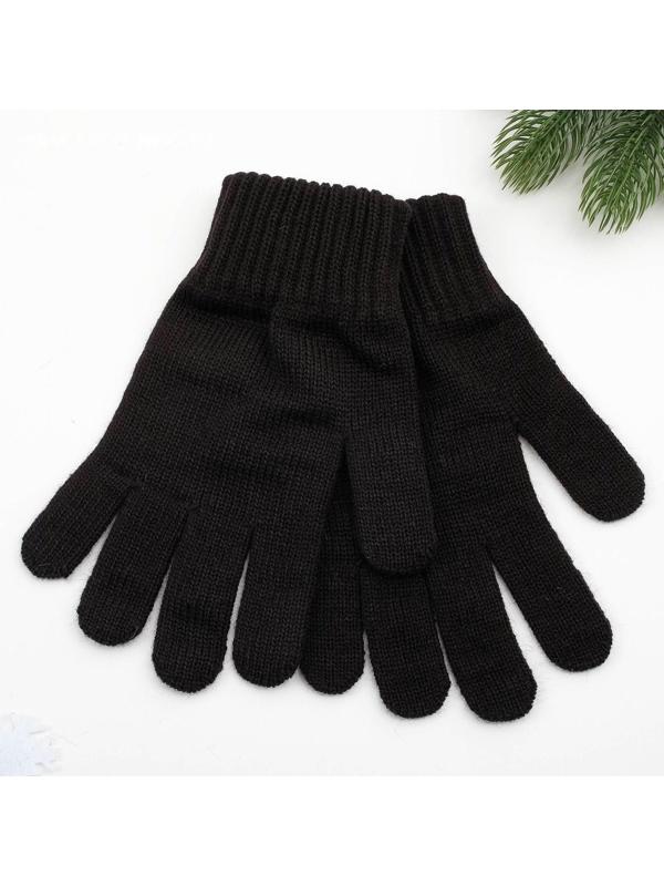 Перчатки мужские, цвет чёрный, размер 22