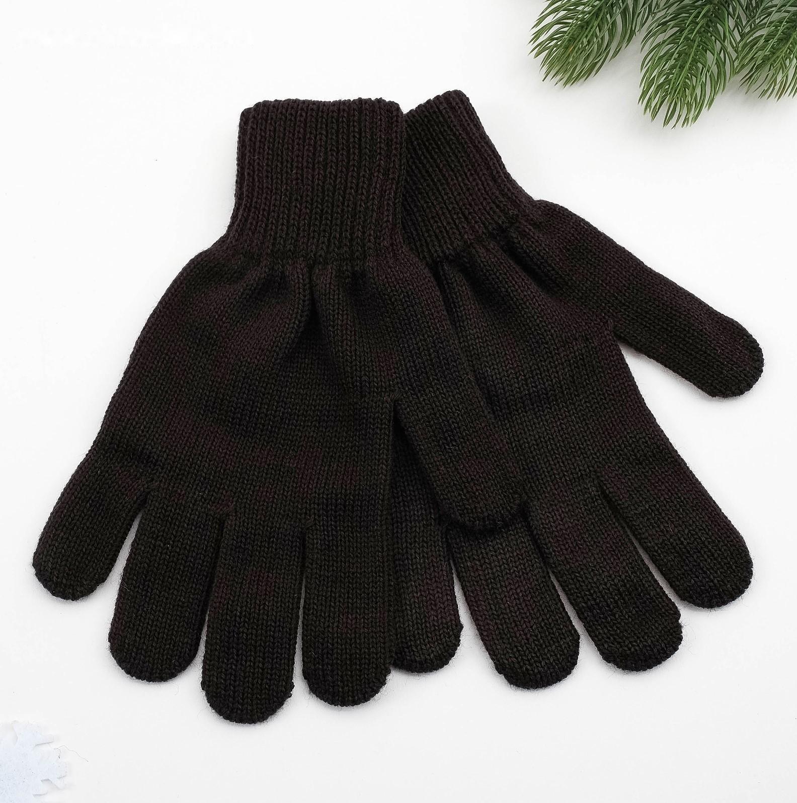 Перчатки мужские, цвет чёрный, размер 22