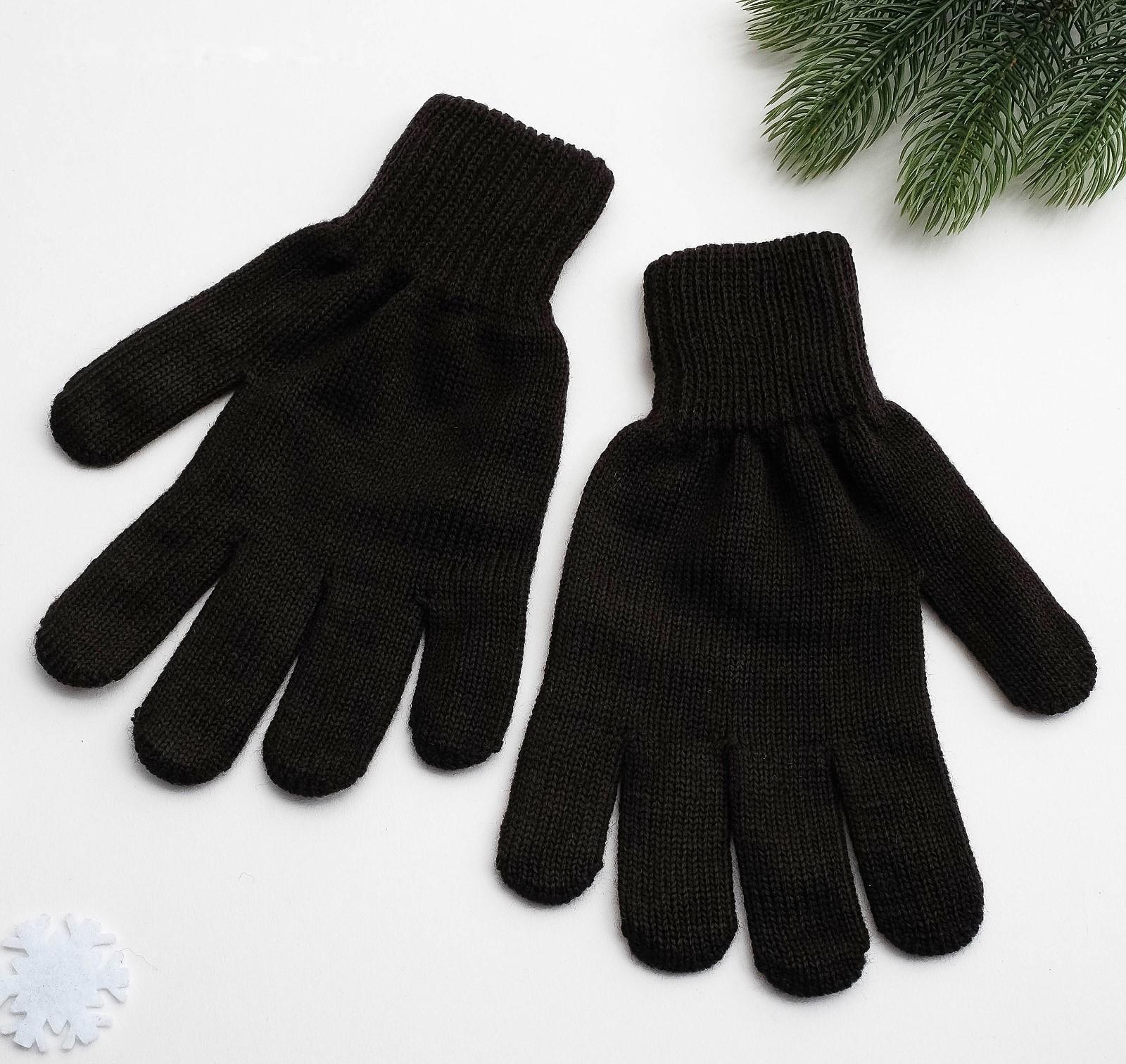 Перчатки мужские, цвет чёрный, размер 22