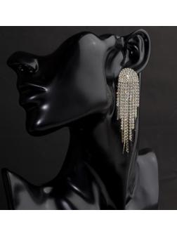 Серьги висячие со стразами 