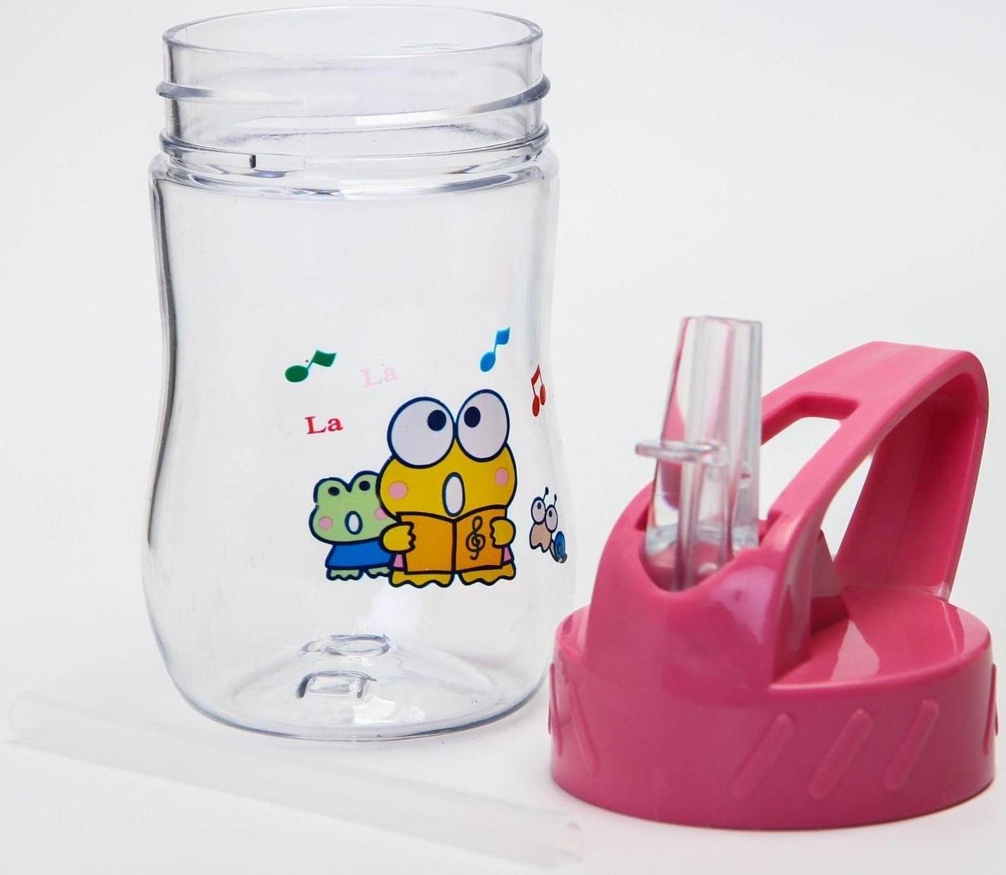 Поильник с силиконовой трубочкой, 180 мл., цвет МИКС