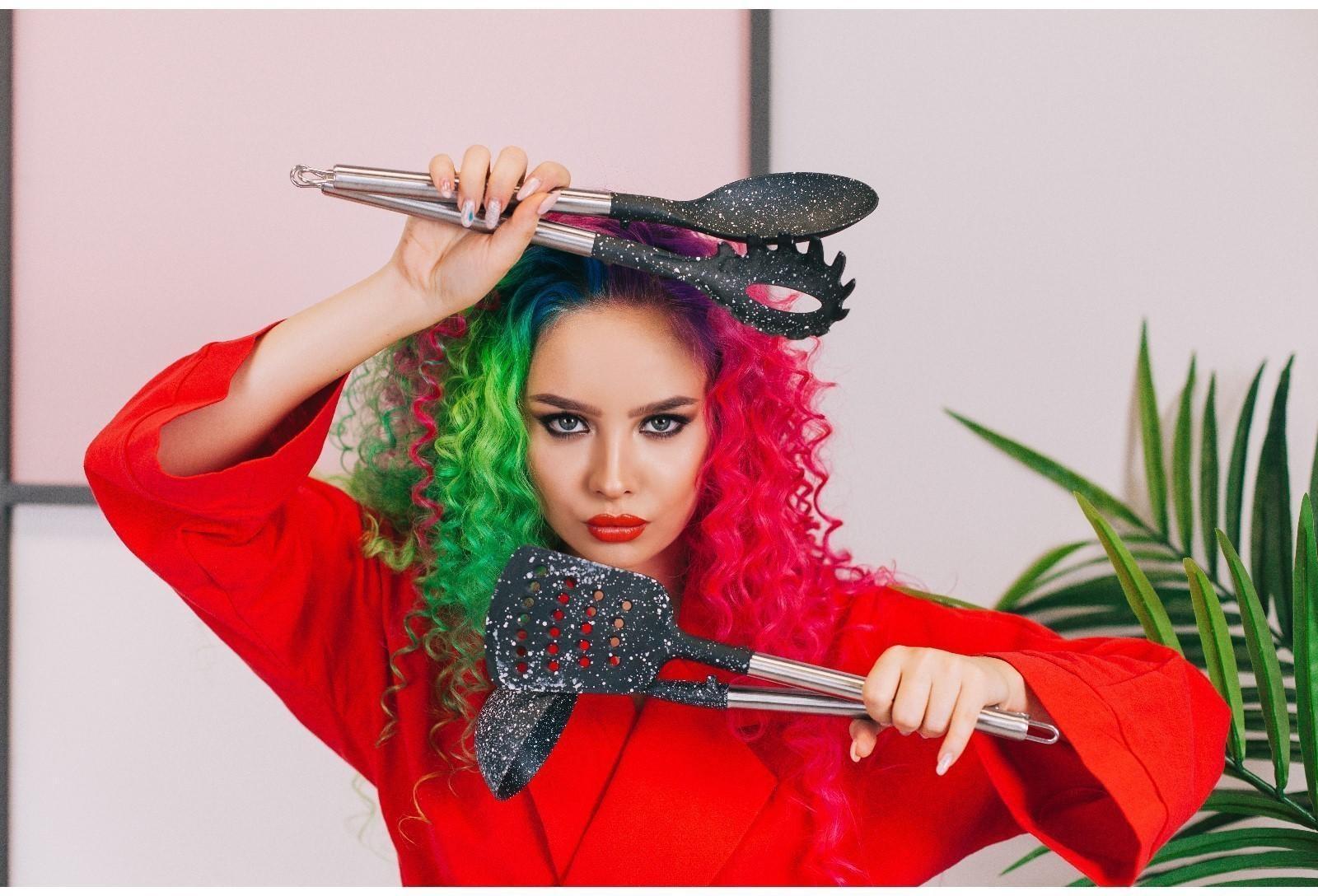 Ложка с прорезями Доляна «Фернан», 34 см, цвет чёрный