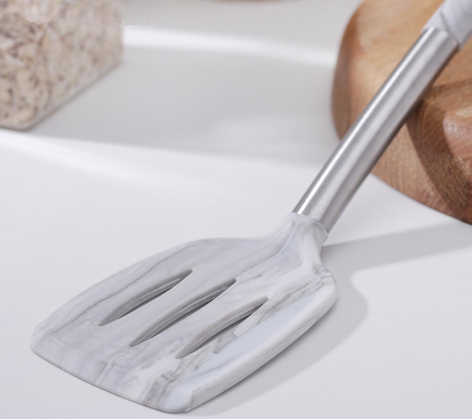 Лопатка с прорезями Доляна «Шанти», 34,5 см, цвет серый