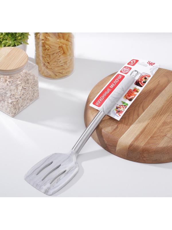 Лопатка с прорезями Доляна «Шанти», 34,5 см, цвет серый