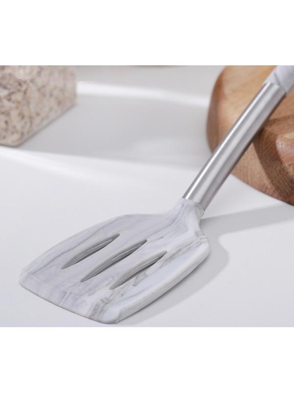 Лопатка с прорезями Доляна «Шанти», 34,5 см, цвет серый