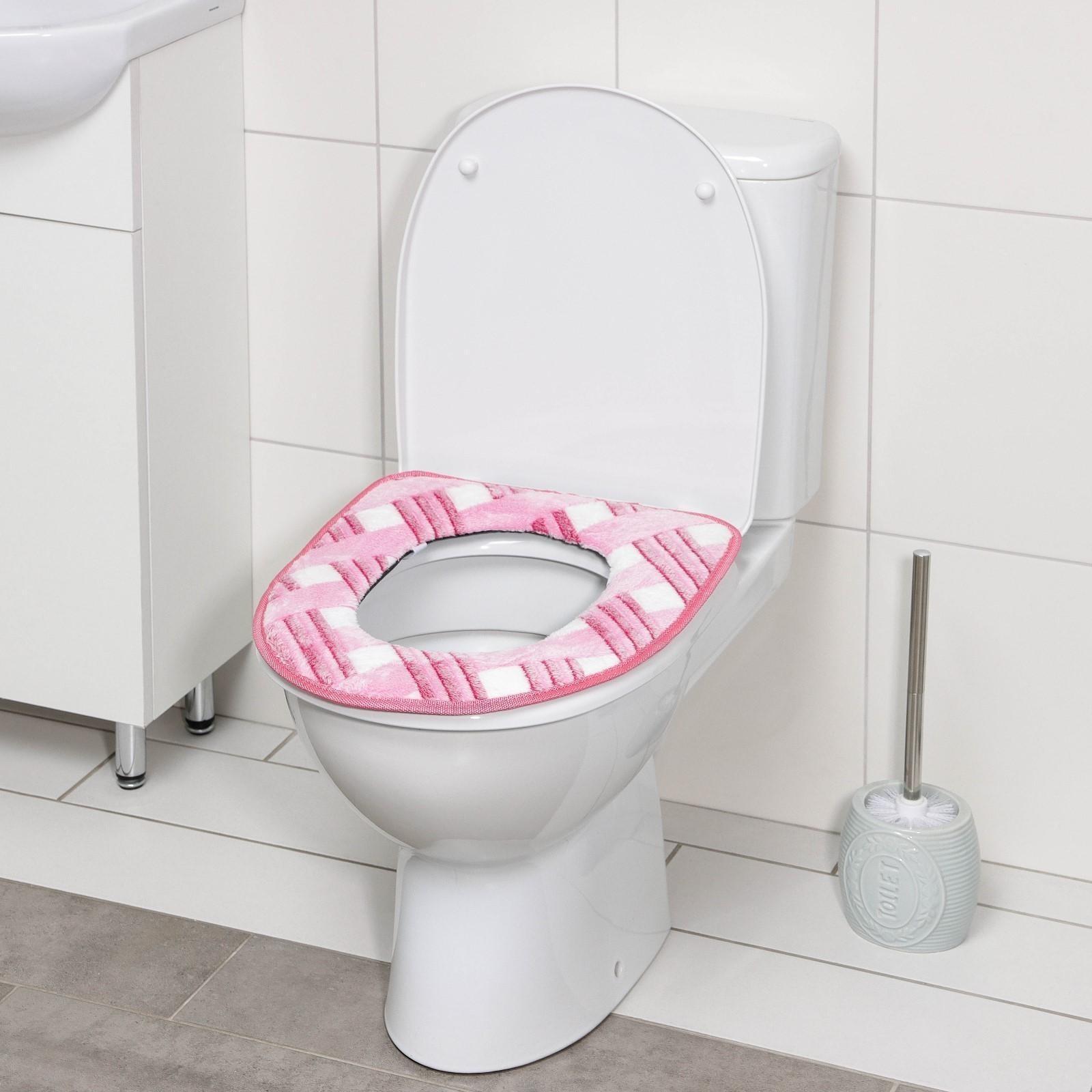 Чехол на сиденье для унитаза на липучках Доляна «Универсал», 35×43 см, цвет МИКС