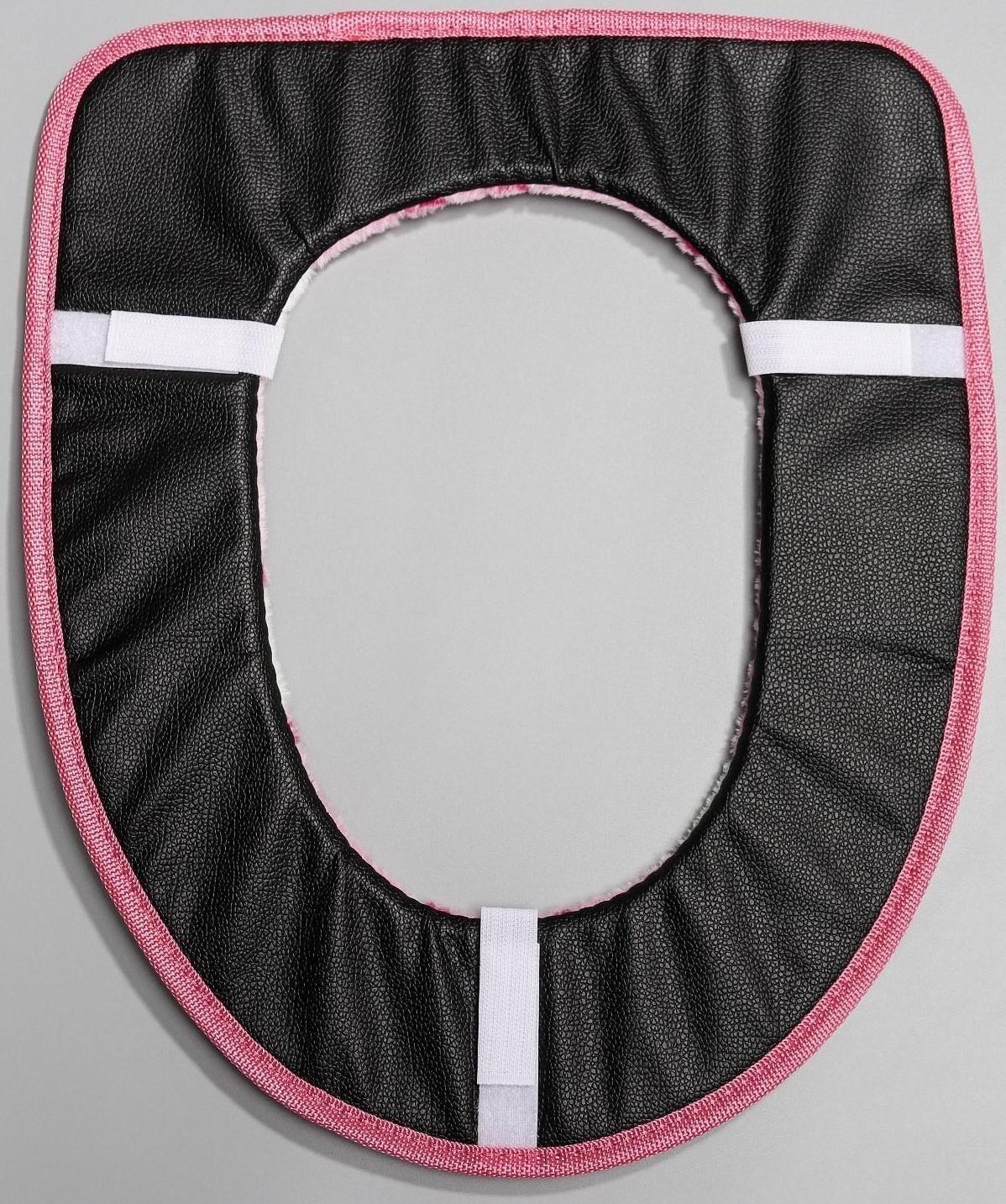 Чехол на сиденье для унитаза на липучках Доляна «Универсал», 35×43 см, цвет МИКС