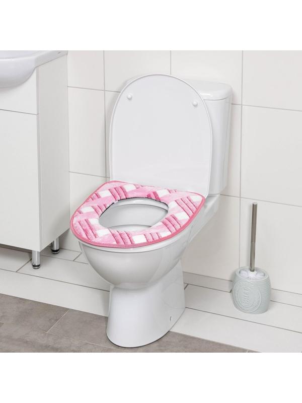 Чехол на сиденье для унитаза на липучках Доляна «Универсал», 35×43 см, цвет МИКС