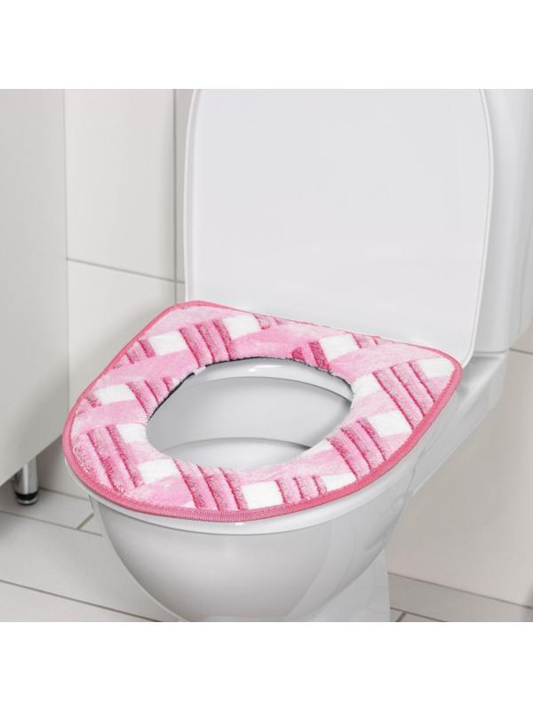 Чехол на сиденье для унитаза на липучках Доляна «Универсал», 35×43 см, цвет МИКС