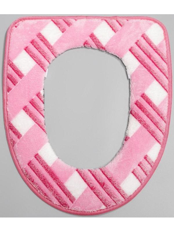 Чехол на сиденье для унитаза на липучках Доляна «Универсал», 35×43 см, цвет МИКС