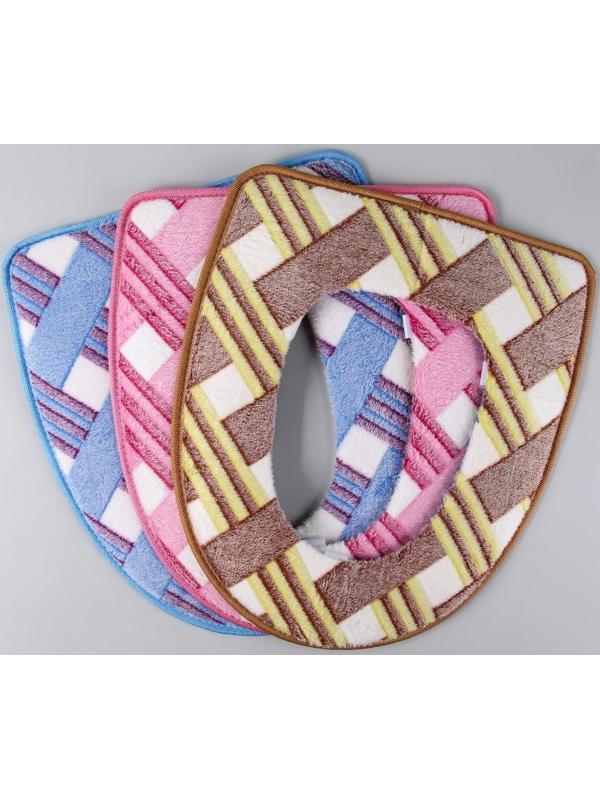 Чехол на сиденье для унитаза на липучках Доляна «Универсал», 35×43 см, цвет МИКС