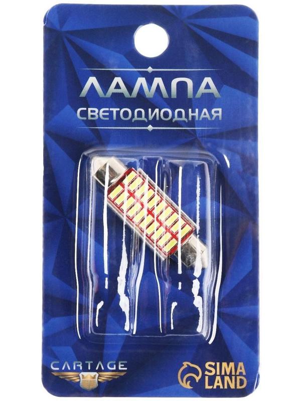 Автолампа светодиодная Cartage, C5W, 12 В, 20 SMD, 39 мм, свет белый