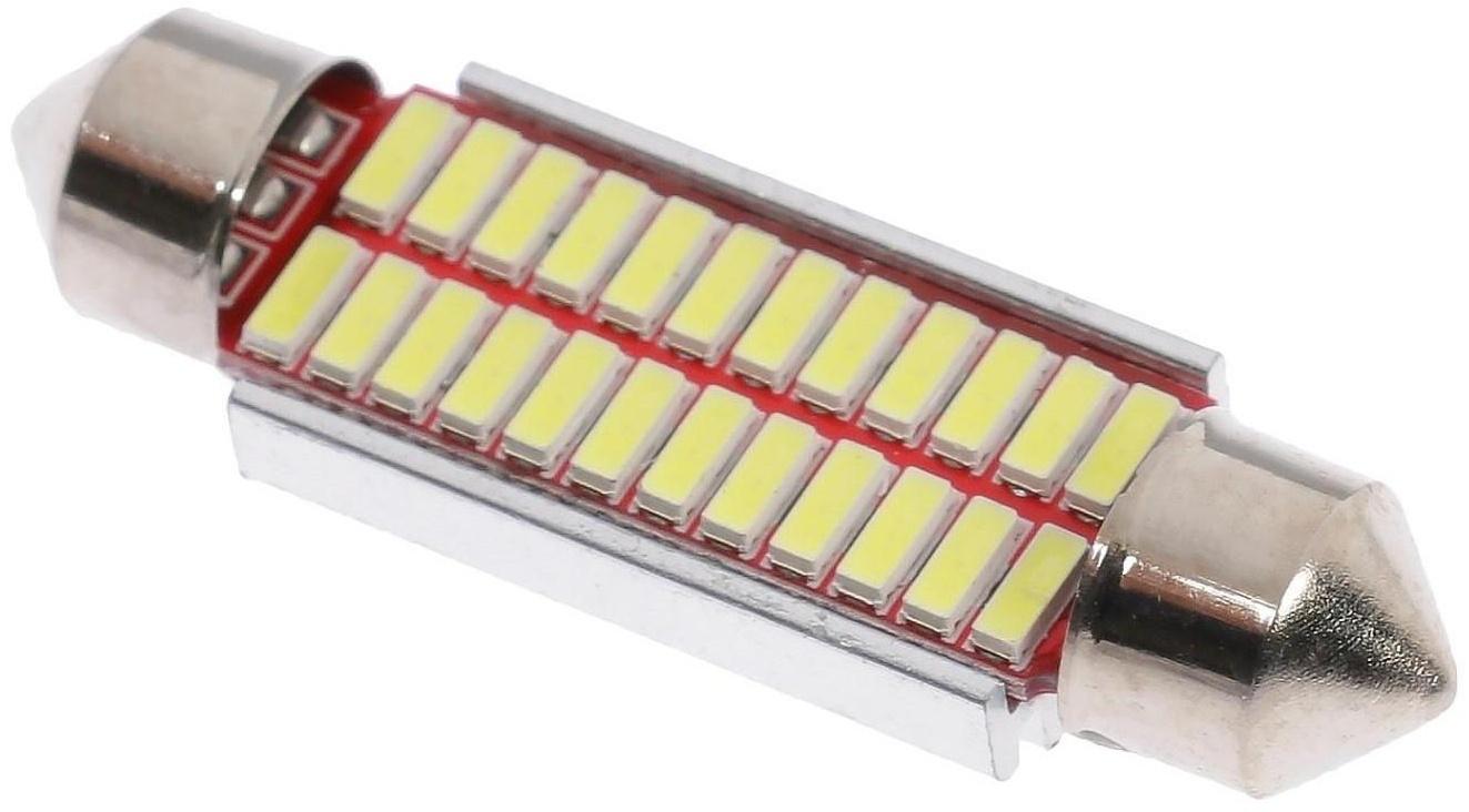 Автолампа светодиодная Cartage, C5W, 12 В, 22 SMD, 41 мм, свет белый